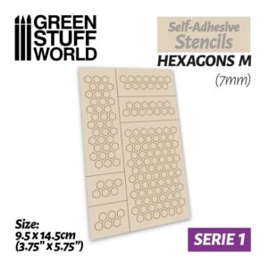 Green Stuff World    Self-adhesive stencils - Hexagons M - 7mm - 8436554369447ES - 8436554369447