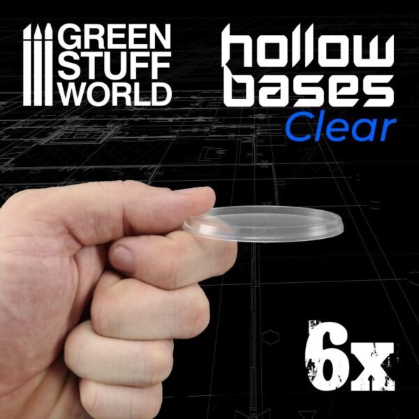 Green Stuff World    Hollow Plastic Bases -TRANSPARENT - Oval 60x35mm - 8435646504124ES - 8435646504124