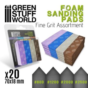 Green Stuff World    Foam Sanding Pads - FINE GRIT ASSORTMENT x20 - 8435646504766ES - 8435646504766