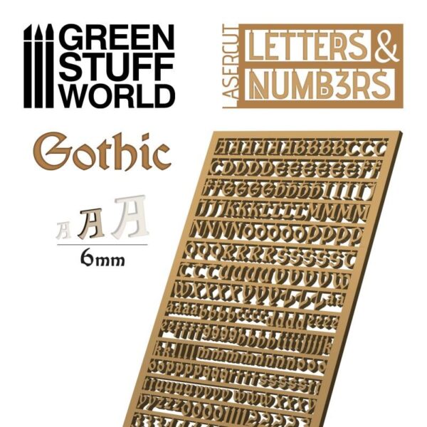 Green Stuff World    Letters and Numbers 6mm GOTHIC - 8435646501307ES - 8435646501307