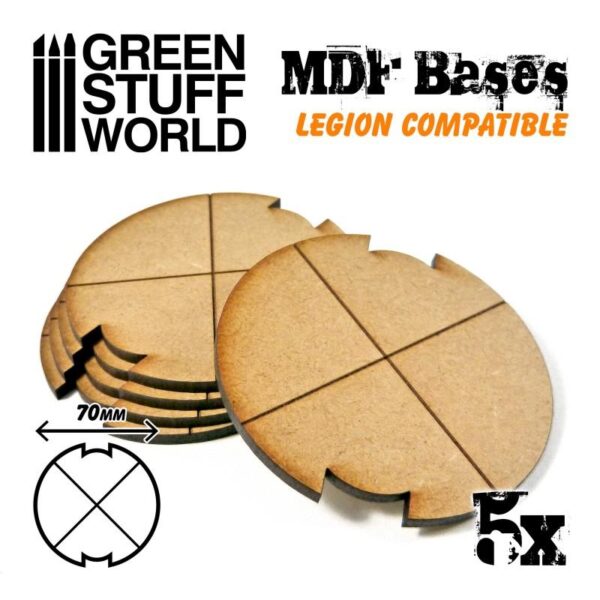 Green Stuff World    MDF Bases - Round 70mm (Legion) - 8435646502304ES - 8435646502304