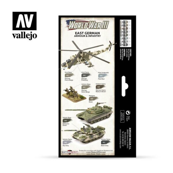 Vallejo    AV Vallejo Model Color Set - WWIII East German - VAL70224 - 8429551702249