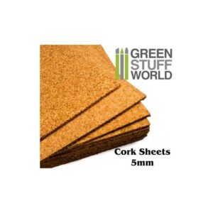 Green Stuff World    GSW Cork Sheet in 5mm - A4 Size - 8436554360086ES - 8436554360086