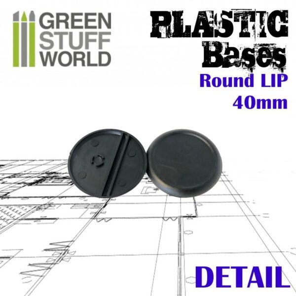 Green Stuff World    Plastic Bases - Round Lip 40mm - 8436574503272ES - 8436574503272
