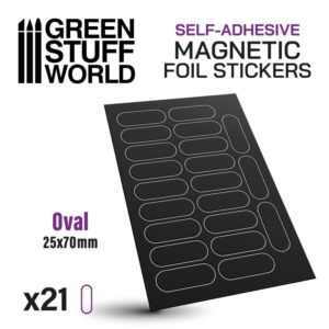 Green Stuff World    Oval Magnetic Sheet SELF-ADHESIVE - 25x70mm - 8435646503523ES - 8435646503523