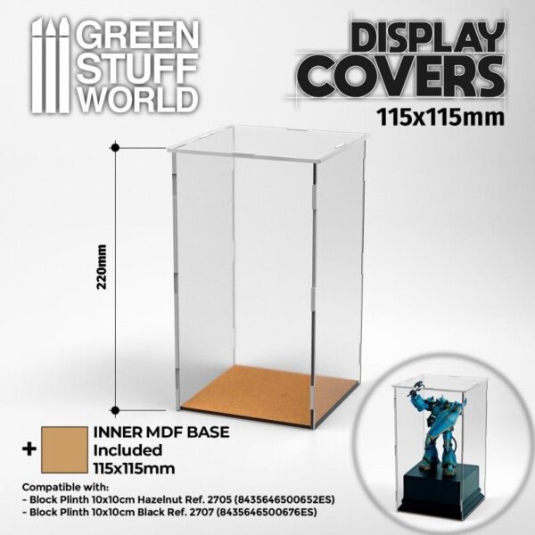 Green Stuff World    Acrylic Display Covers 115x115mm (22cm high) - 8435646507002ES - 8435646507002