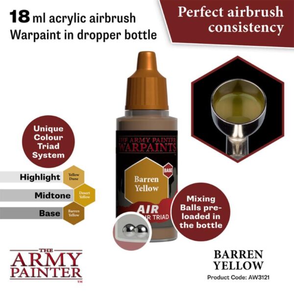 The Army Painter    Warpaint Air: Barren Yellow - APAW3121 - 5713799312180