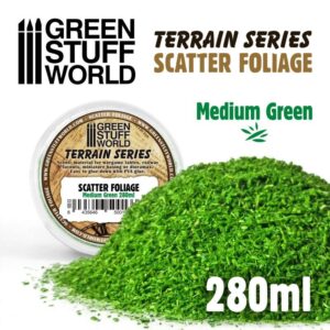 Green Stuff World    Scatter Foliage - Medium Green - 280ml - 8435646500133ES - 8435646500133