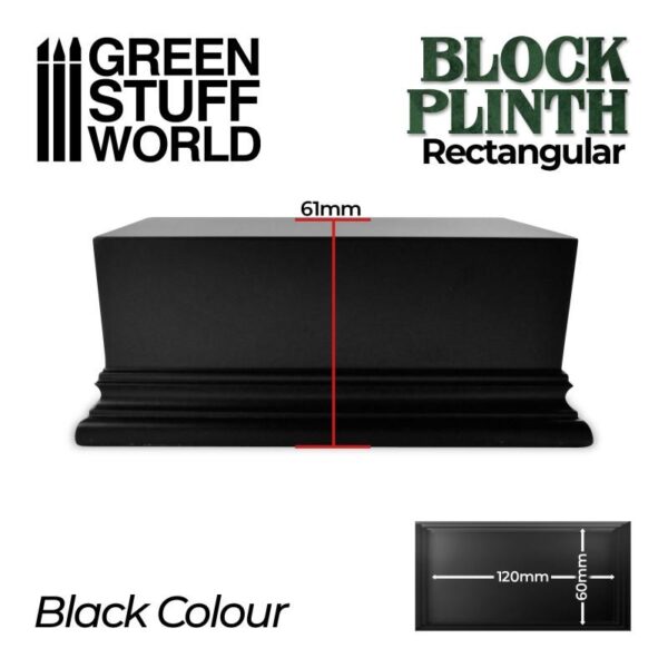 Green Stuff World    Rectangular Top Display Plinth 12x6cm - Black - 8435646500690ES - 8435646500690