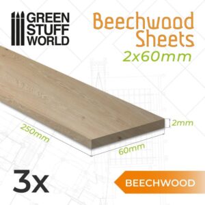 Green Stuff World    Beechwood sheet 2x60x250mm - 8435646503868ES - 8435646503868