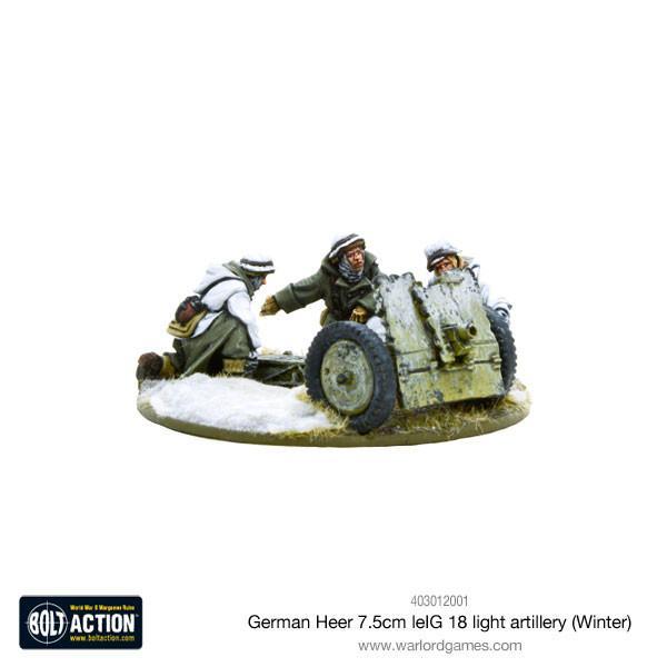 Warlord Games Bolt Action   German Heer 7.5cm leIG 18 Light Artillery (Winter) - 403012001 - 5060393705451