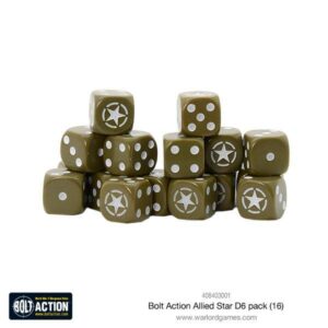 Warlord Games Bolt Action   Allied Star D6 Dice (16) - 408403001 - 5060393708605