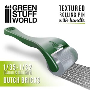 Green Stuff World    Rolling pin with Handle - Dutch Bricks - 8436574509892ES - 8436574509892