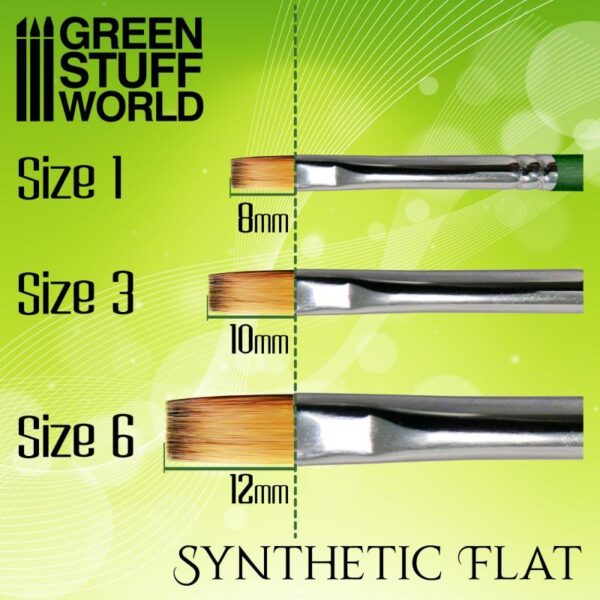 Green Stuff World    GREEN SERIES Flat Synthetic Brush Size 1 - 8436574508178ES - 8436574508178