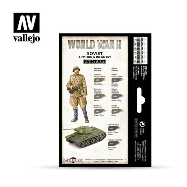 Vallejo    AV Vallejo Model Color Set - WWII Soviet Armour&Infantry - VAL70202 - 8429551702027