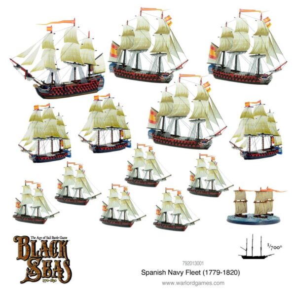 Warlord Games Black Seas   Black Seas: Spanish Navy Fleet (1770-1830) - 792013001 - 5060572505339