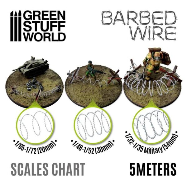 Green Stuff World    Simulated BARBED WIRE - 1/65-1/72 (20mm) - 8435646505305ES - 8435646505305