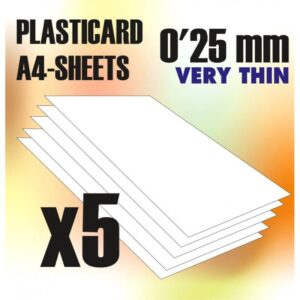 Green Stuff World    ABS Plasticard A4 - 0'25 mm x5 sheets - 8436554368167ES - 8436554368167