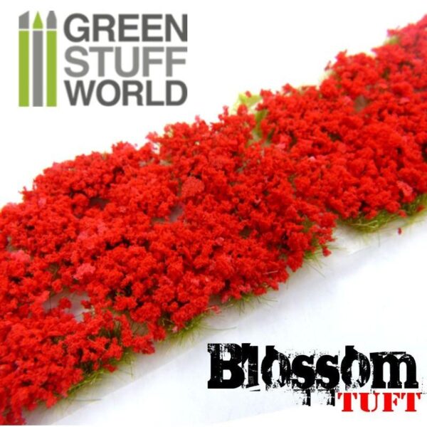 Green Stuff World    Blossom TUFTS - 6mm self-adhesive - RED Flowers - 8436554367795ES - 8436554367795