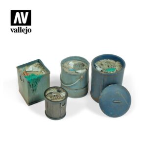 Vallejo    Vallejo Scenics - 1:35 Assorted Garbage Bins 2 - VALSC213 - 8429551984836