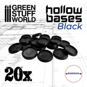 Green Stuff World    Hollow Plastic Bases - BLACK 25mm - 8435646504001ES - 8435646504001