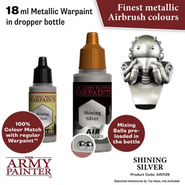 The Army Painter    Warpaint Air: Shining Silver - APAW1129 - 5713799112988