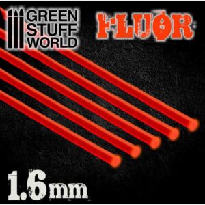 Green Stuff World    Acrylic Rods - Round 1.6 mm Fluor RED-ORANGE - 8436554367498ES - 8436554367498