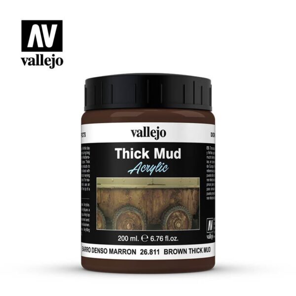Vallejo    Vallejo Weathering Effects 200ml - Brown Thick Mud - VAL26811 - 8429551268110