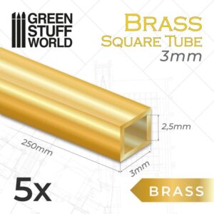 Green Stuff World    Square Brass Tubes 3mm - 8435646505459ES - 8435646505459