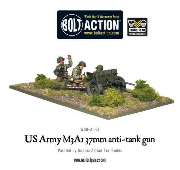 Warlord Games Bolt Action   US Army M3A1 37mm Anti-Tank Team - WGB-AI-32 - 5060200844915