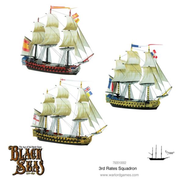 Warlord Games Black Seas   Black Seas: 3rd Rates Squadron (1770-1830) - 792010002 - 5060572505148