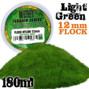 Green Stuff World    Static Grass Flock 12mm - Light Green - 180 ml - 8436574504385ES - 8436574504385