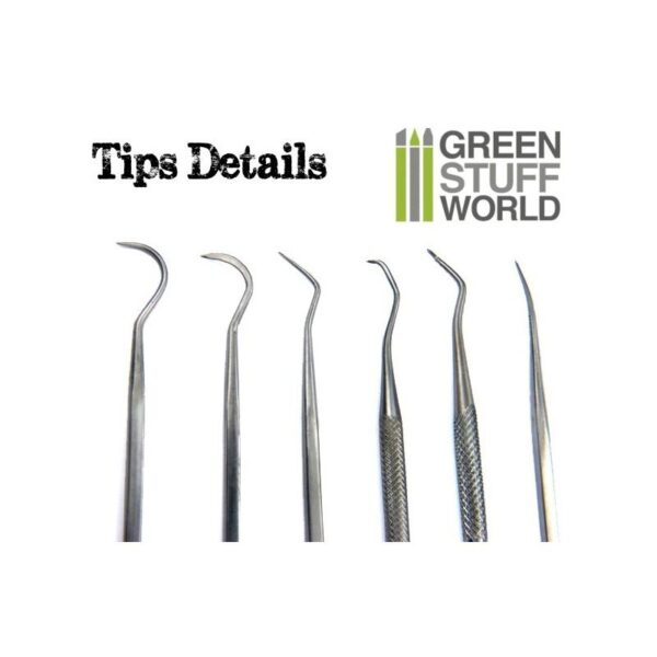 Green Stuff World    6x Hook and Pick Tool Set - 8436554362509ES - 8436554362509