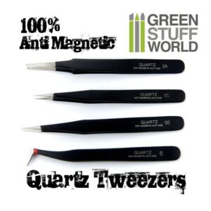 Green Stuff World    100% Anti-magnetic QUARTZ Tweezers SET - 8436554361564ES - 8436554361564
