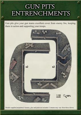 Gale Force Nine    Flames of War: Entrenchments Gun Pit Markers - BB118 - 9420020216679