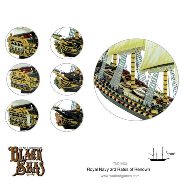 Warlord Games Black Seas   Black Seas: Royal Navy 3rd Rates of Renown - 792011002 - 5060572505803