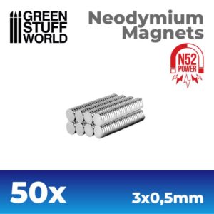 Green Stuff World    Neodymium Magnets 3x0.5mm - 50 units (N52) - 8436554367573ES - 8436554367573