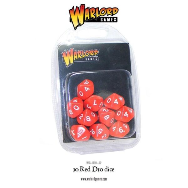Warlord Games    10 Red D10 - WG-D10-32 - 5060200849668