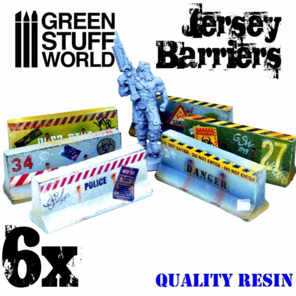 Green Stuff World    6x Jersey Barriers - 8436574504026ES - 8436574504026