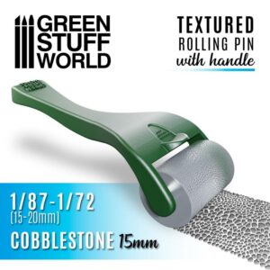Green Stuff World    Rolling pin with Handle - Cobblestone 15mm - 8436574509816ES - 8436574509816