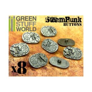 Green Stuff World    8x Steampunk Oval Buttons WATCH MOVEMENTS - Silver - 8436554367412ES - 8436554367412