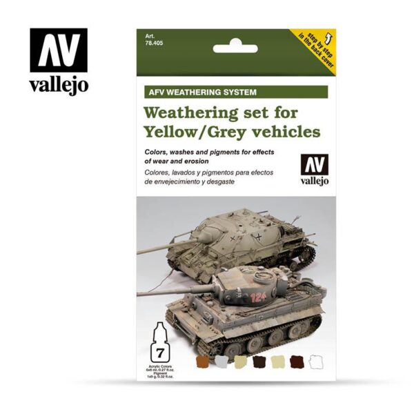 Vallejo    AV Armour Set - AFV Weathering For Yellow & Grey Vehicles - VAL78405 - 8429551784054