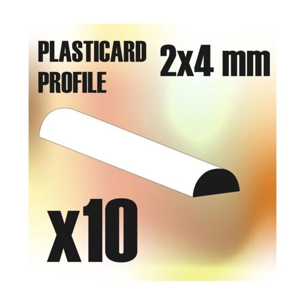 Green Stuff World    ABS Plasticard - Profile SEMICIRCLE 4mm - 8436554366118ES - 8436554366118