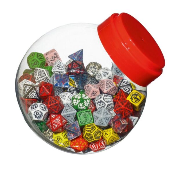 Q-Workshop    Jar of dice with D4, D6, D8, D10, D12, D20, D100 (150) - JMIX04 - 5907699491810