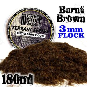 Green Stuff World    Static Grass Flock 3 mm - BURNT Brown - 180 ml - 8436554368419ES - 8436554368419