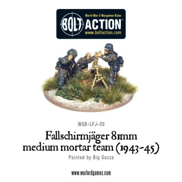 Warlord Games Bolt Action   Fallschirmjager 81mm Medium Mortar team - WGB-LFJ-06 - 5060200846384