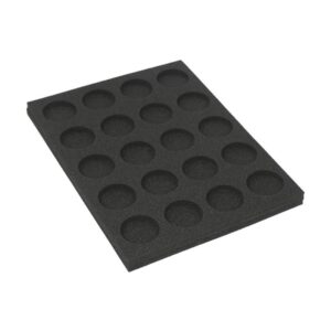 Safe and Sound    Tray for storing 20 miniatures on 40mm bases in vertical position - SAFE-FTR-40MM - 5907459694482