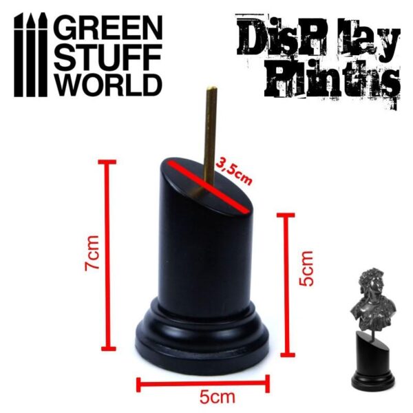 Green Stuff World    Tapered Round Bust Plinth 3.5x3.5cm Black - 8436574501742ES - 8436574501742
