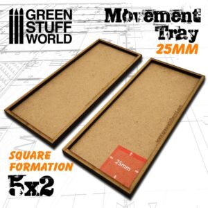 Green Stuff World    MDF Movement Trays 25mm 5x2 - 8436574502923ES - 8436574502923