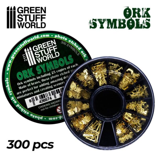 Green Stuff World    Etched Brass Ork Runes and Symbols - 8436574504705ES - 8436574504705
